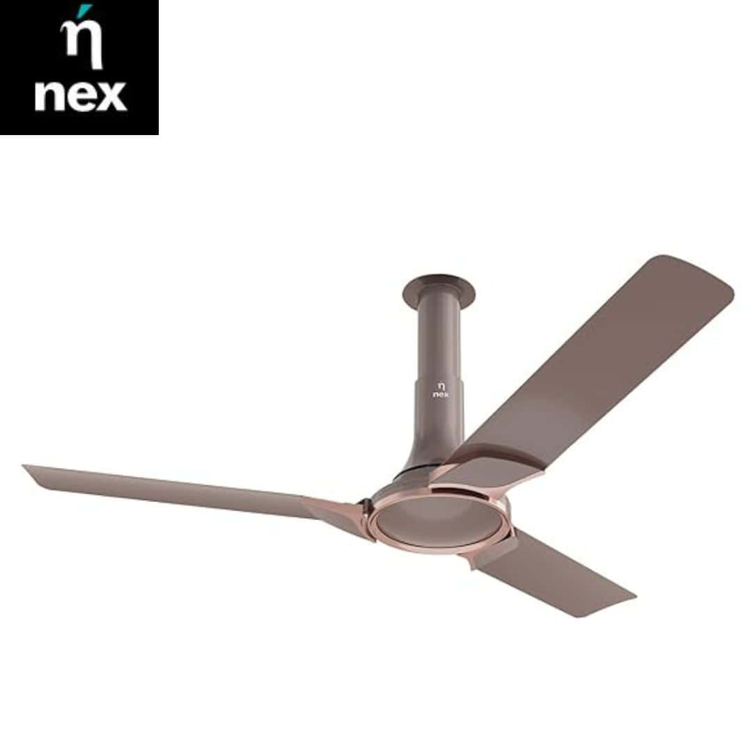 Nex Nex Glyde A50 1200 mm star rated Ceiling Fans | 20% Higher Air Thrust | Remote Control | Airlfuence� Al Blade| Adjustable Downrod |Chestnut Brown in bulk from India — Ant Mascot