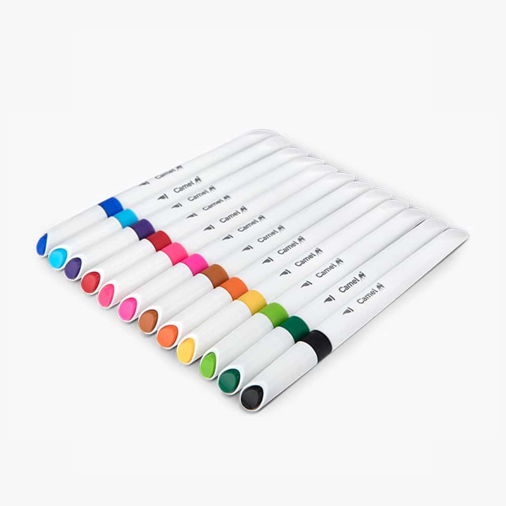 Camel Student Brush Pens (Pack of 12) Shades in bulk from India — Ant Mascot