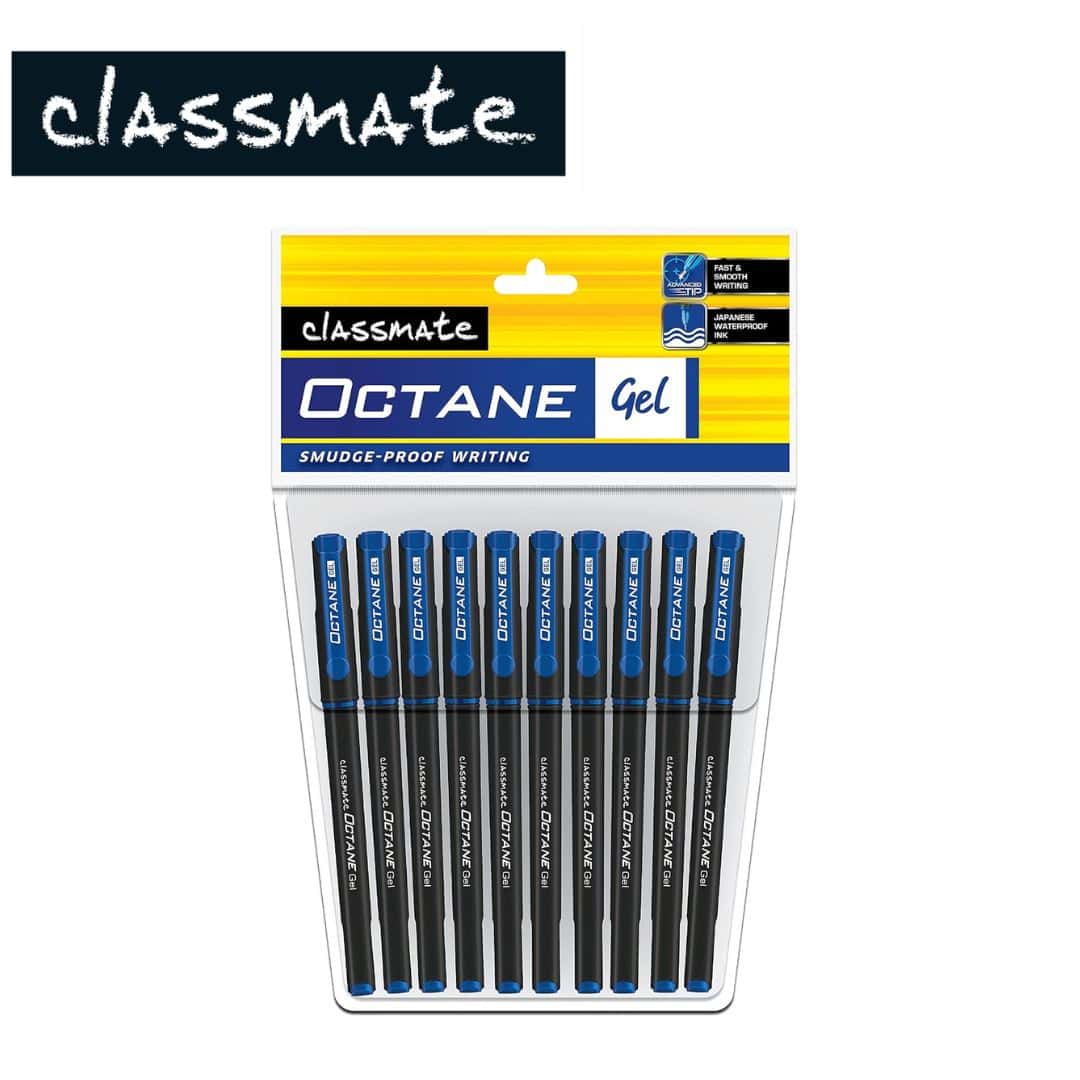 Classmate Octane Gel Pen Blue(Pack Of 10) in bulk from India — Ant Mascot
