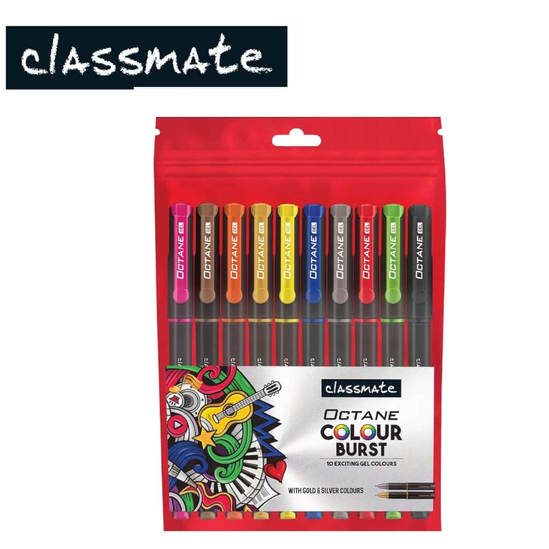 Classmate Octane Gell Colourburst (Pack Of 10 Colour) in bulk from India — Ant Mascot