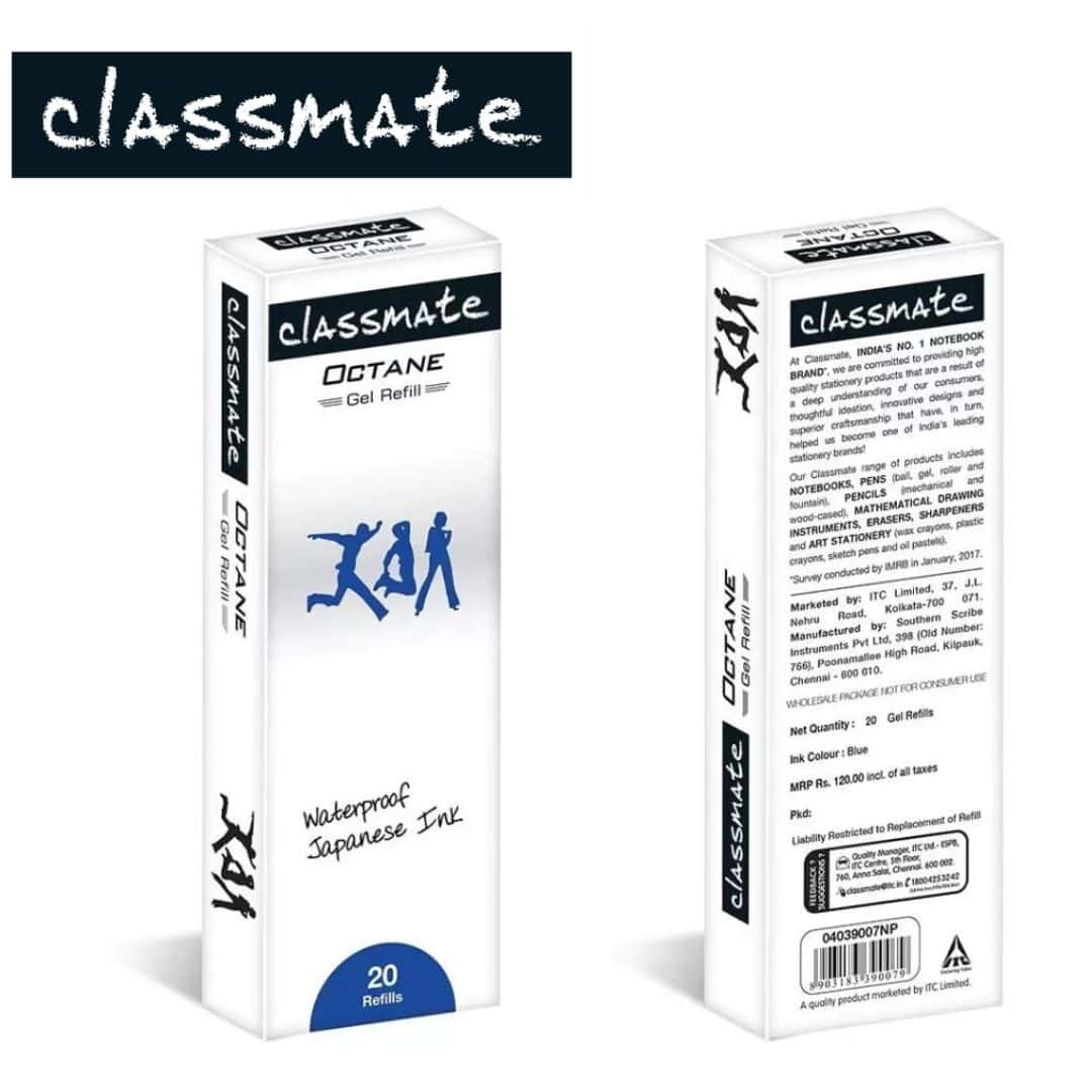Classmate Octane Gel Pen Refill Black Pack of 10 in bulk from India — Ant Mascot