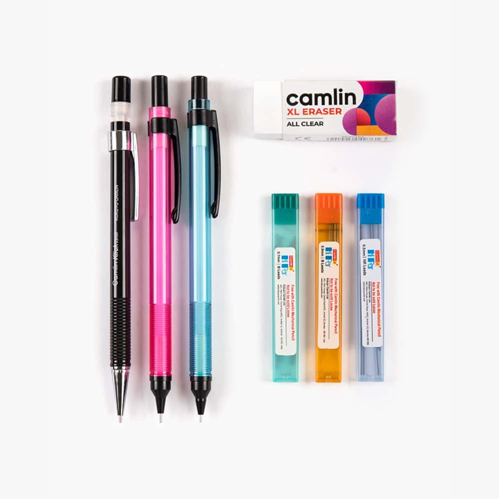 Camlin 3-in-1 Mechanical Pencils Pack in bulk from India — Ant Mascot