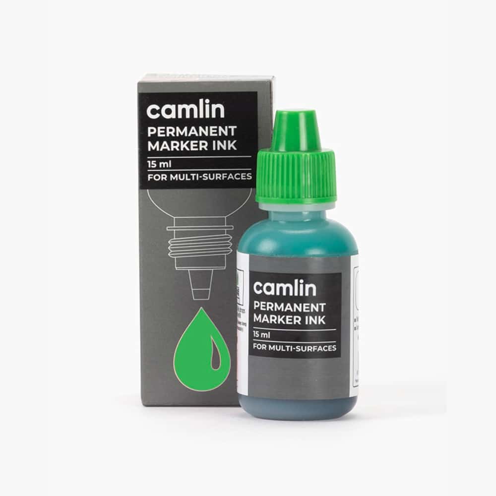 Camlin Permanent Marker Ink Green 15 ml in bulk from India — Ant Mascot