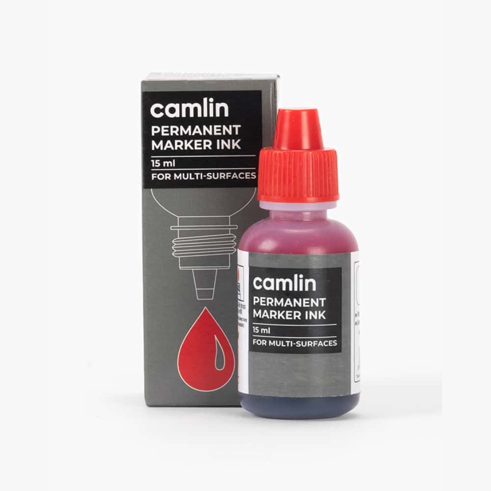 Camlin Permanent Marker Ink Red 15 ml in bulk from India — Ant Mascot