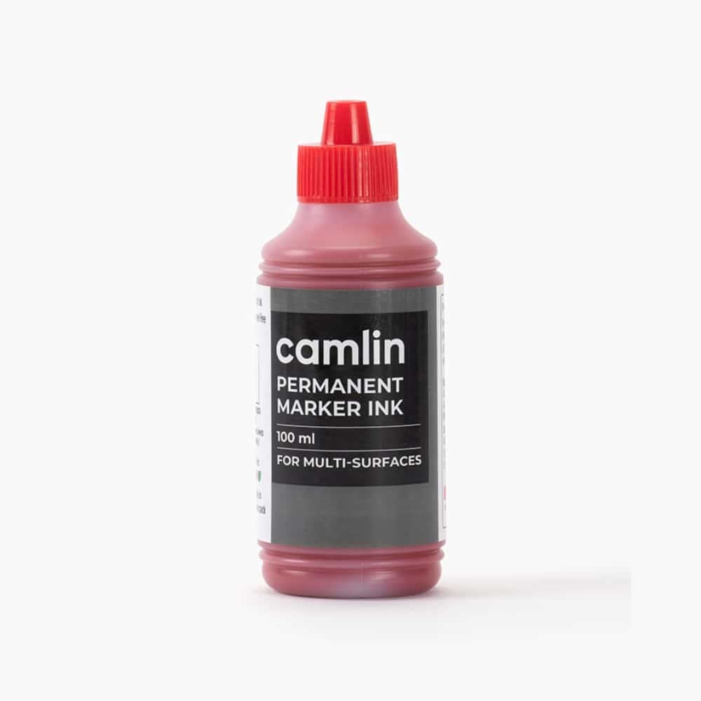 Camlin Permanent Marker Ink Red 100 ml in bulk from India — Ant Mascot