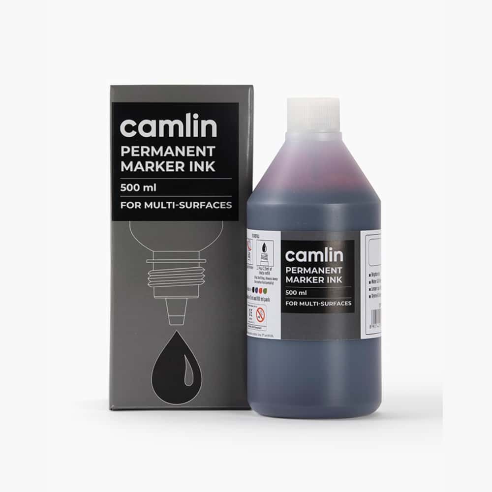 Camlin Permanent Marker Ink Red 500 ml in bulk from India — Ant Mascot