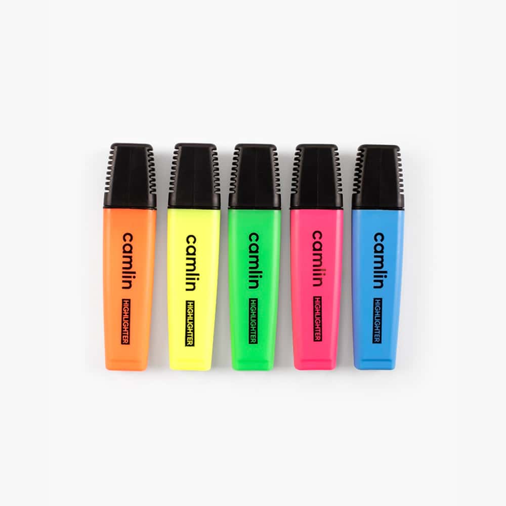 Camlin Highlighters Assorted pouch of 5 Shades in bulk from India — Ant Mascot