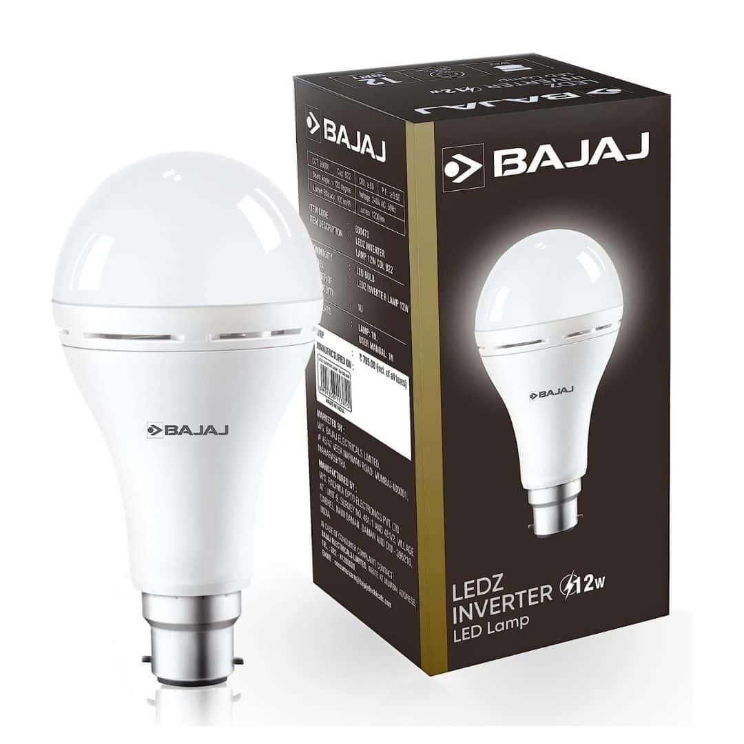 Bajaj LEDZ 12W Rechargeable Emergency Inverter LED Bulb in bulk from India — Ant Mascot