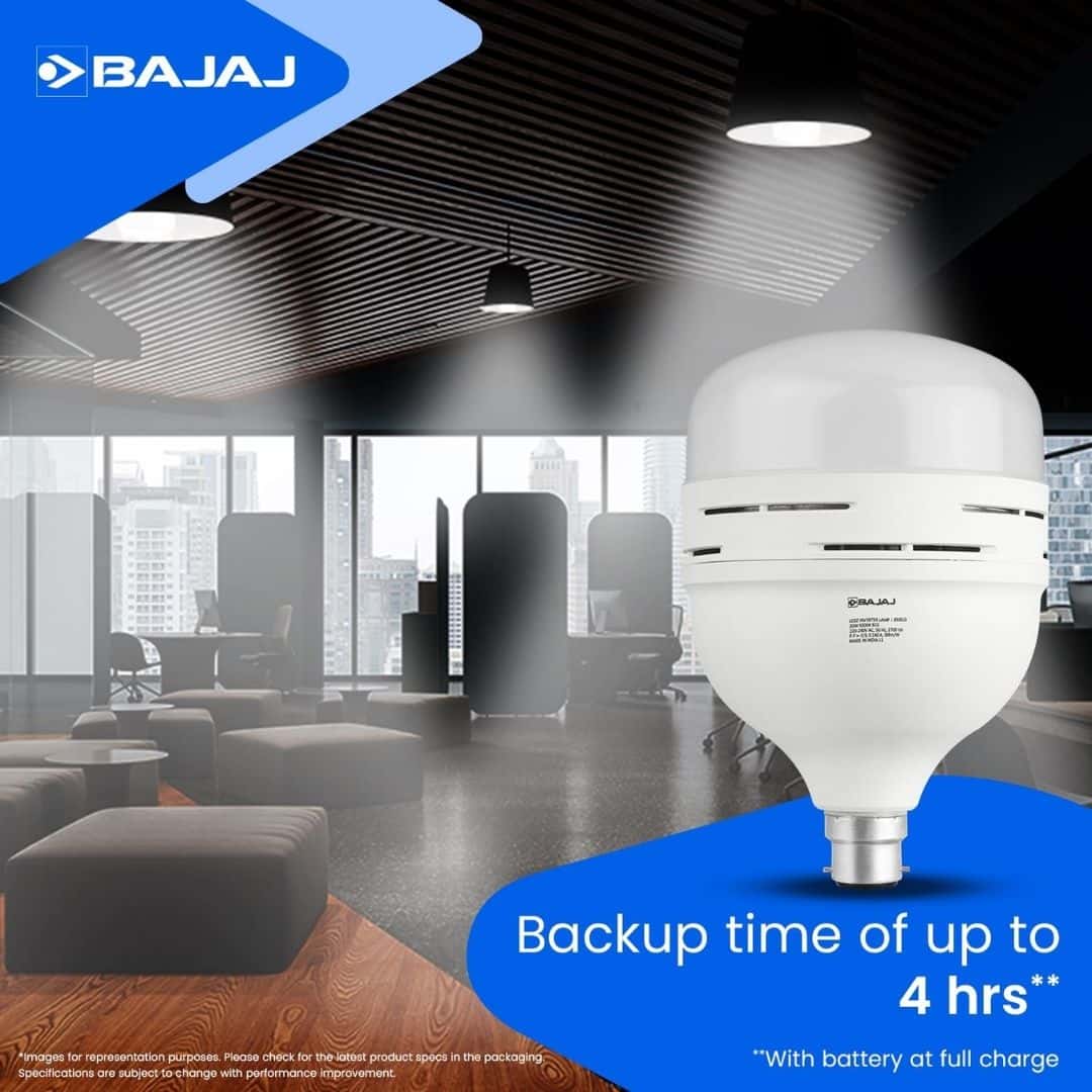 Bajaj LEDZ 30W Rechargeable Emergency Inverter LED Bulb in bulk from India — Ant Mascot