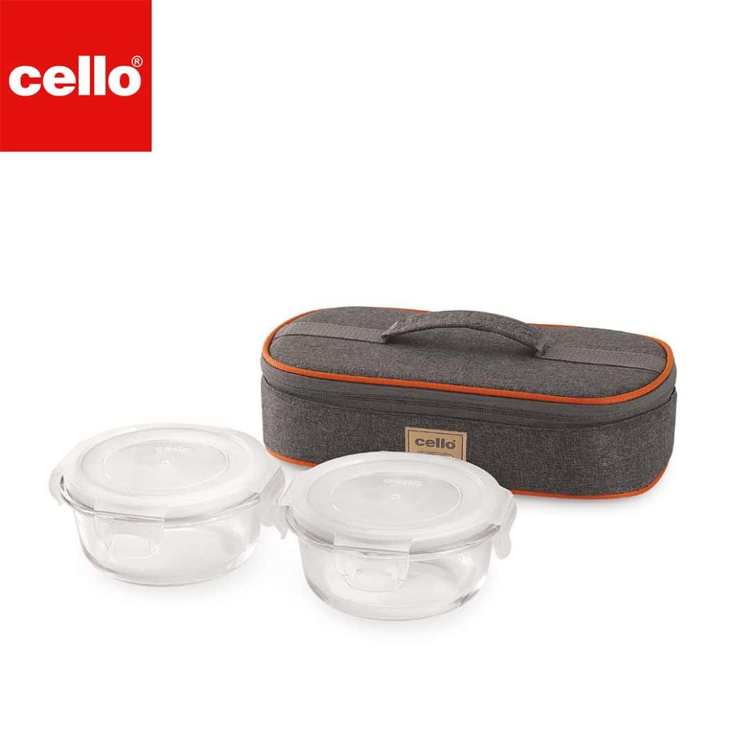 Royale Round Glass Lunch Box 2Pcs Set (H) in bulk from India — Ant Mascot