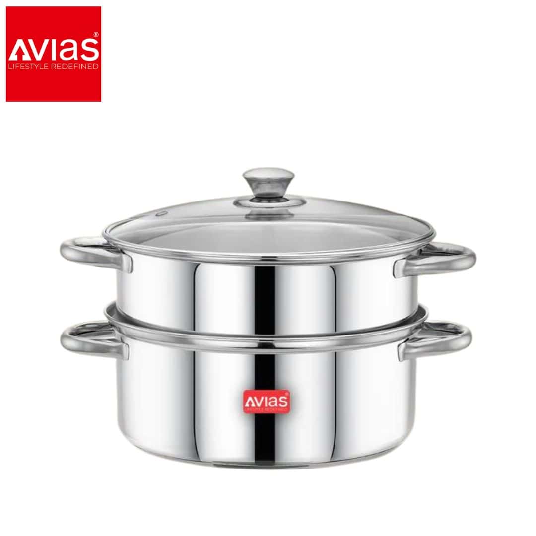 Avias Spectra Steamer Pot 24Cm � 2-Tier Stainless Steel in bulk from India — Ant Mascot