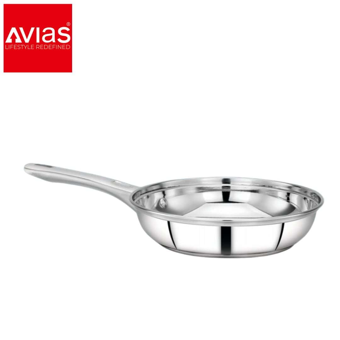 Avias Inox Fry Pan 22Cm � Stainless Steel, Sturdy in bulk from India — Ant Mascot