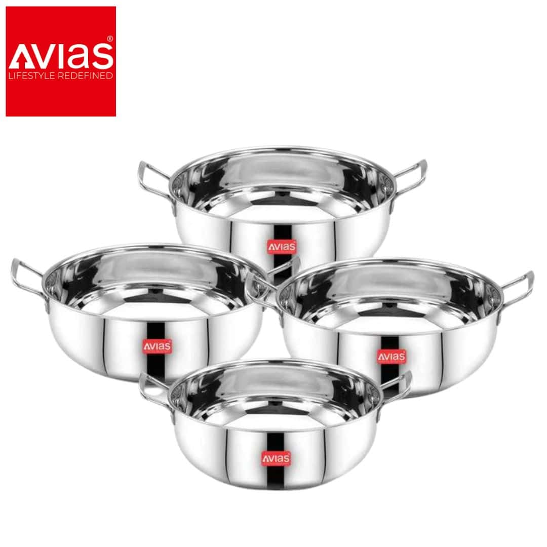 Avias Inox Ib Kadai Set � 4 Pieces Stainless Steel in bulk from India — Ant Mascot