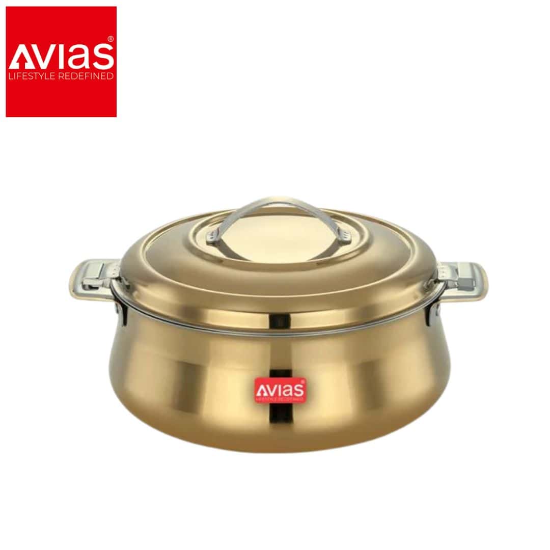 Avias Riara Gold Casserole 1500Ml � Elegant Serving Pot in bulk from India — Ant Mascot