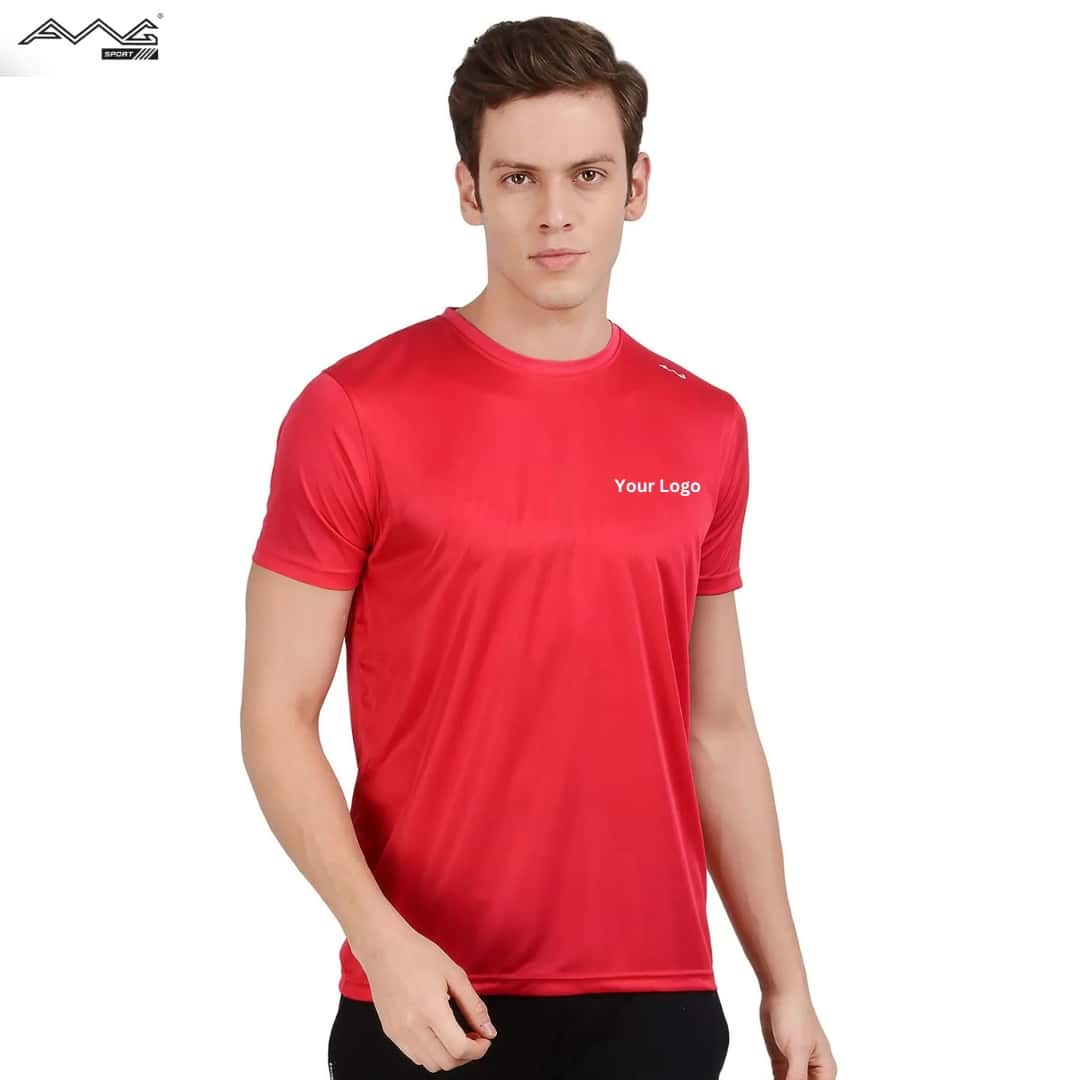 Awg I-Run Micro Dry Fit Round Neck T Shirt Red in bulk from India — Ant Mascot