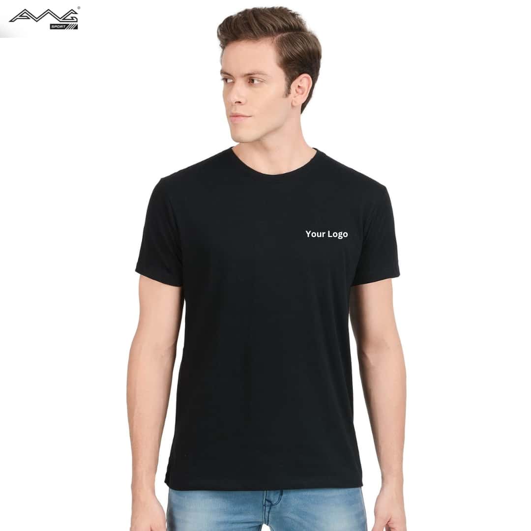 Awg Cotton Round Neck Super Bio T Shirt Black in bulk from India — Ant Mascot
