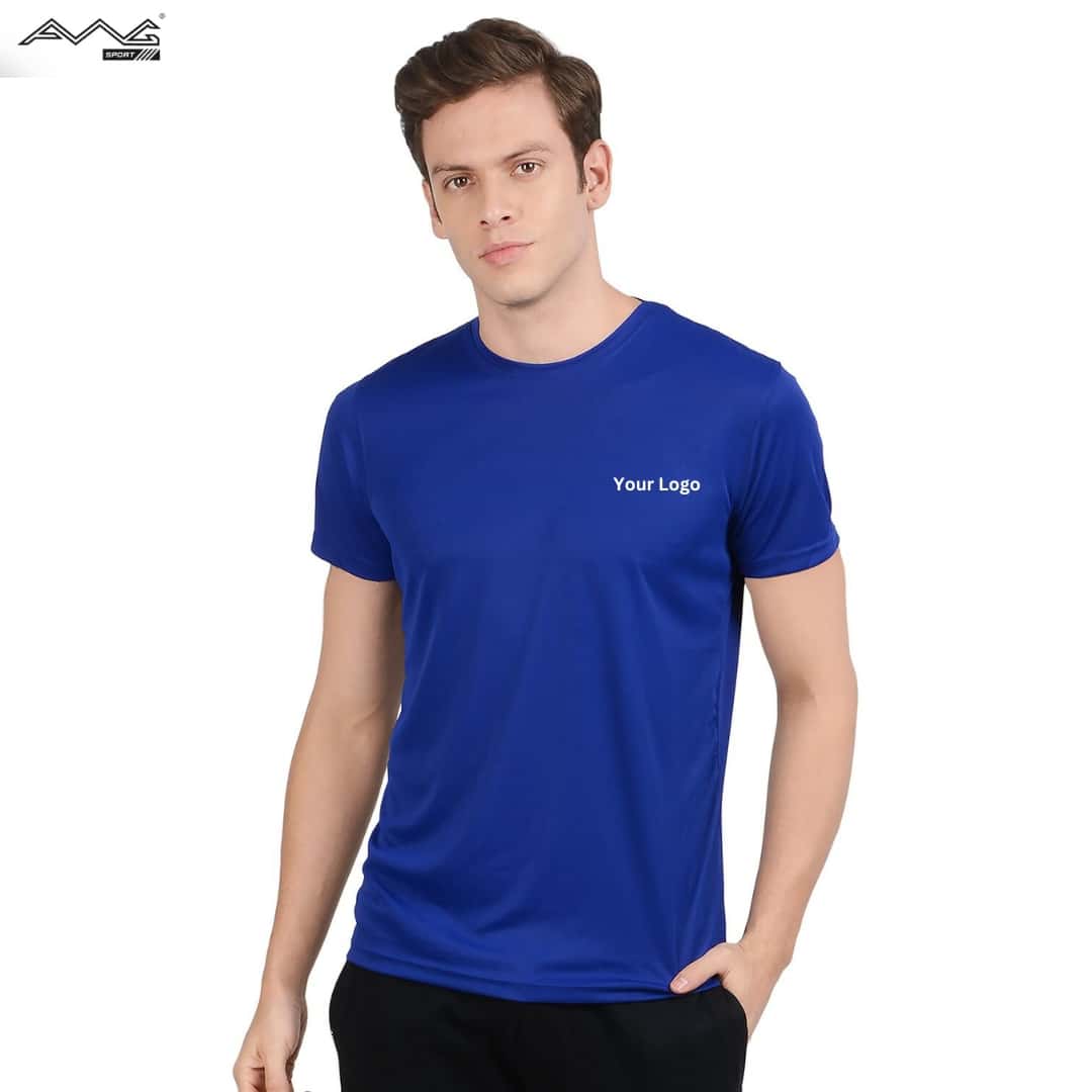 Awg Cotton Round Neck Super Bio T Shirt Blue in bulk from India — Ant Mascot