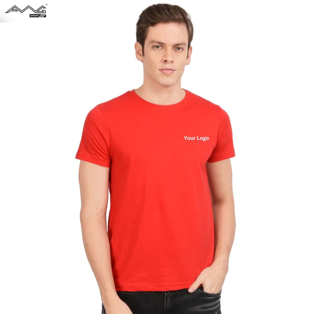 Awg Cotton Round Neck Super Bio T Shirt Red in bulk from India — Ant Mascot