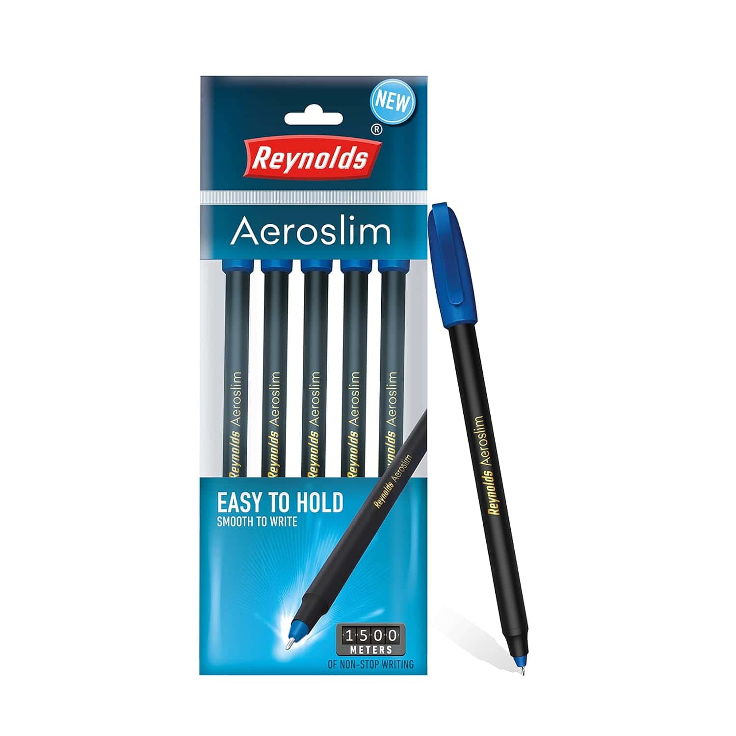 Reynolds Aeroslim Ball Pen Blue Pack Of 5 in bulk from India — Ant Mascot