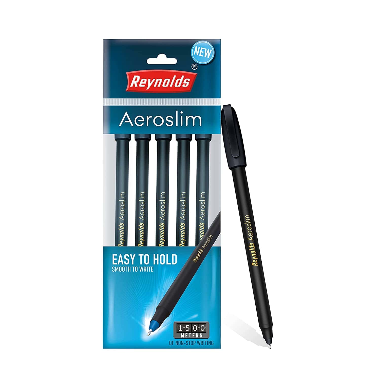 Reynolds Aeroslim Ball Pen Black Pack Of 5 in bulk from India — Ant Mascot