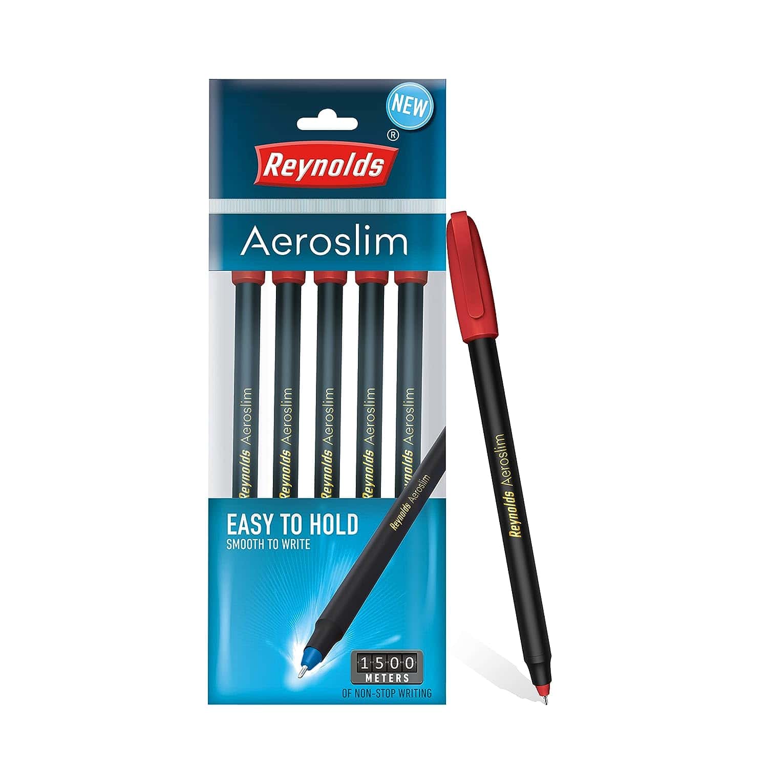 Reynolds Aeroslim Ball Pen Red Pack Of 5 in bulk from India — Ant Mascot