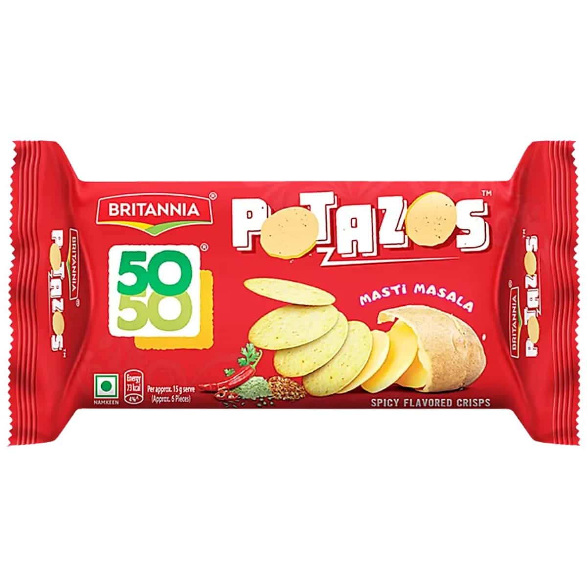 Britannia 50-50 Potazos Masti Masala Spicy 24G in bulk from India — Ant Mascot