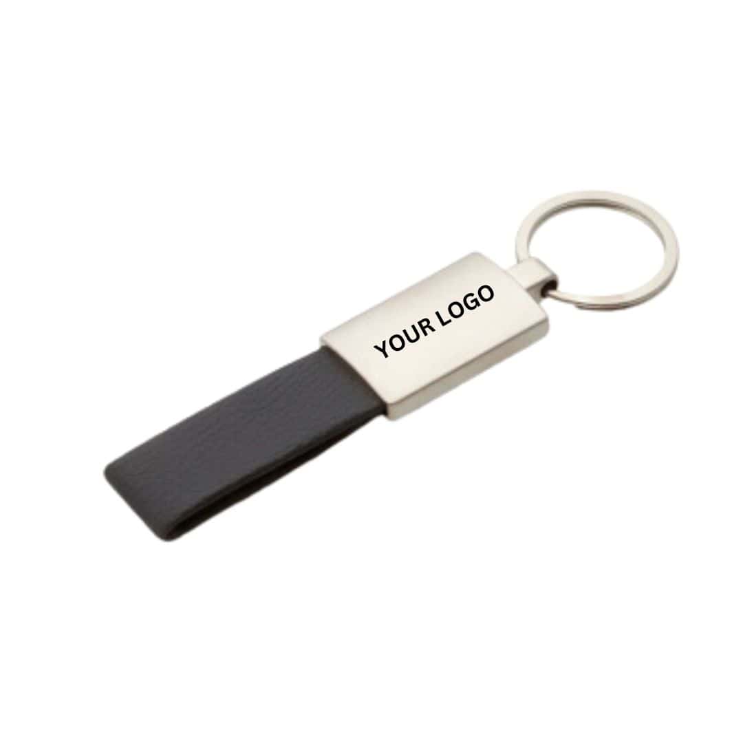 Customized Premium Black Leather Keychain in bulk from India — Ant Mascot