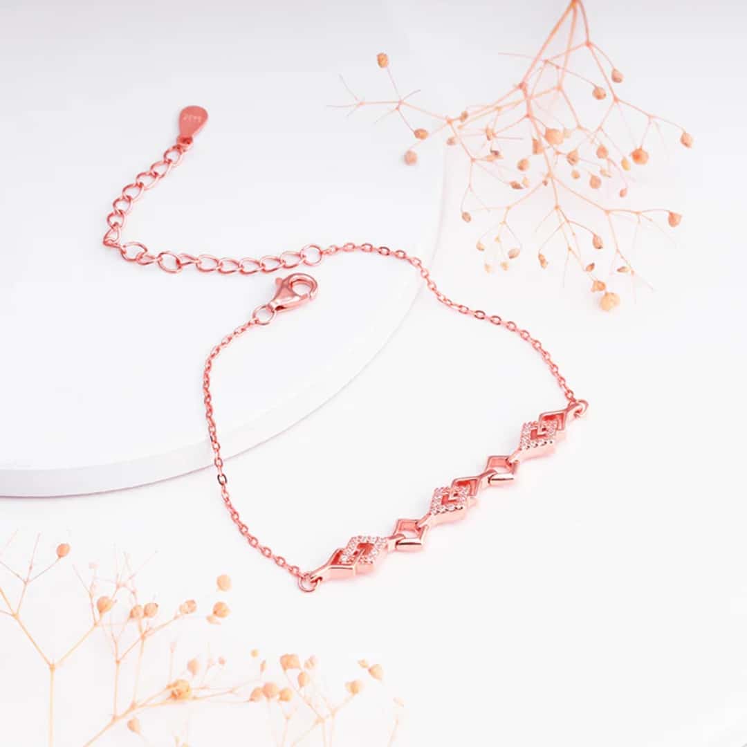 Rose Gold Interlocked Bracelet in bulk from India — Ant Mascot