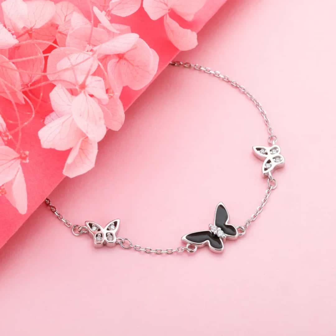 Silver Elegant Butterflies Bracelet in bulk from India — Ant Mascot