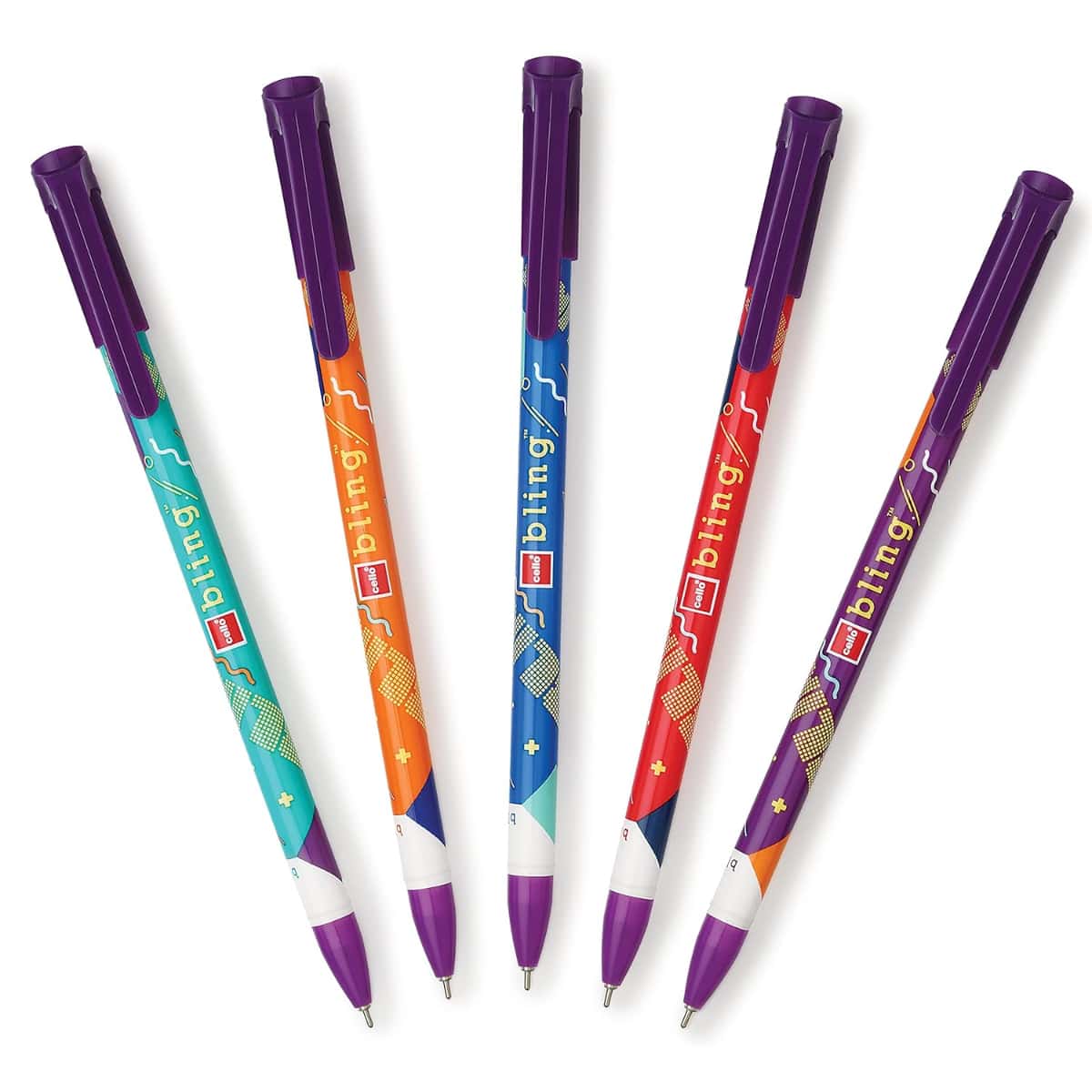Cello Bling Techno Ball Pen Pack of 5 Blue in bulk from India — Ant Mascot