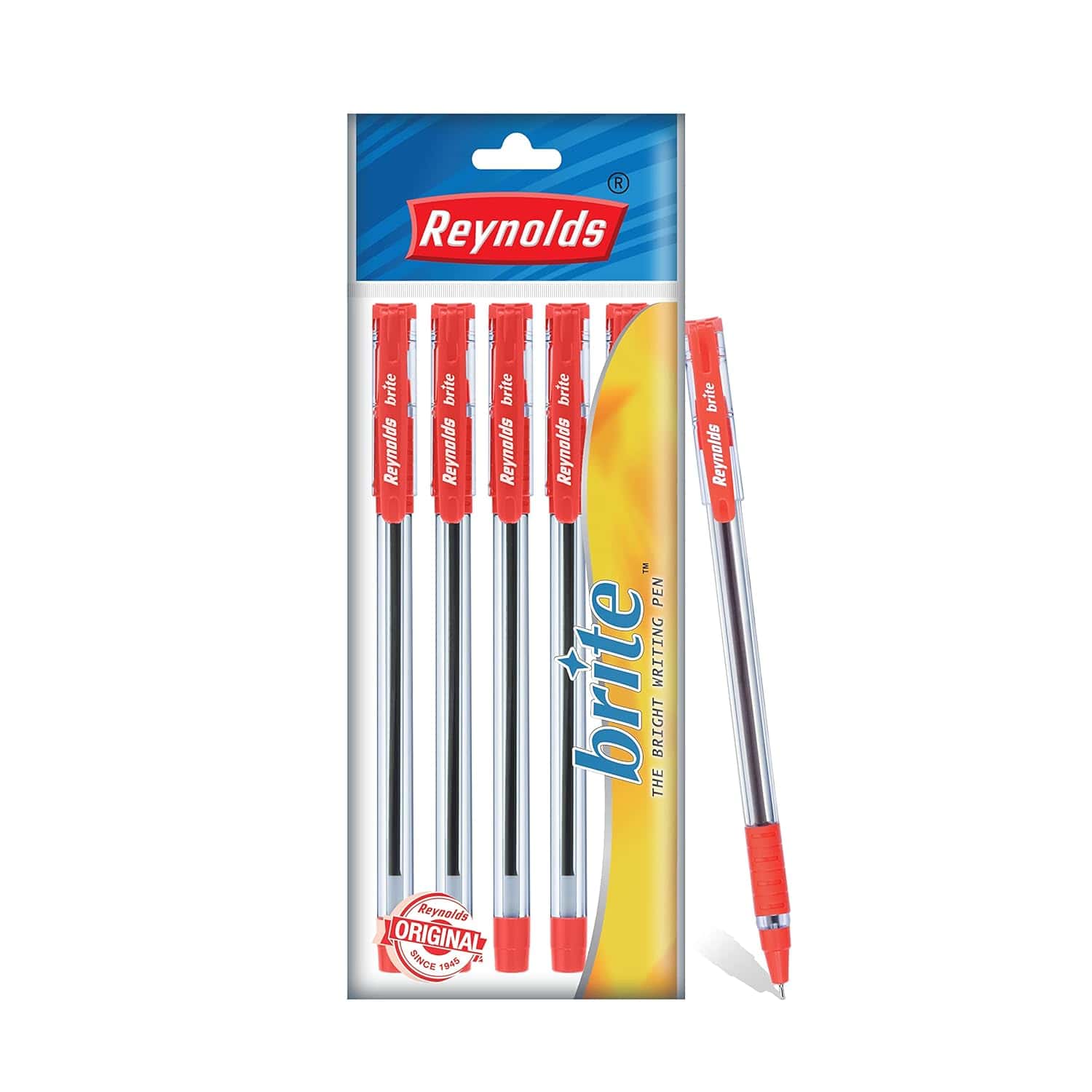 Reynolds Brite Ball Pen Red Pack Of 5 in bulk from India — Ant Mascot