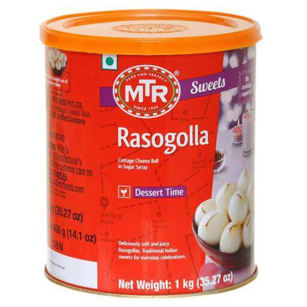 MTR RTE Rasogolla 1 Kg Tin in bulk from India — Ant Mascot