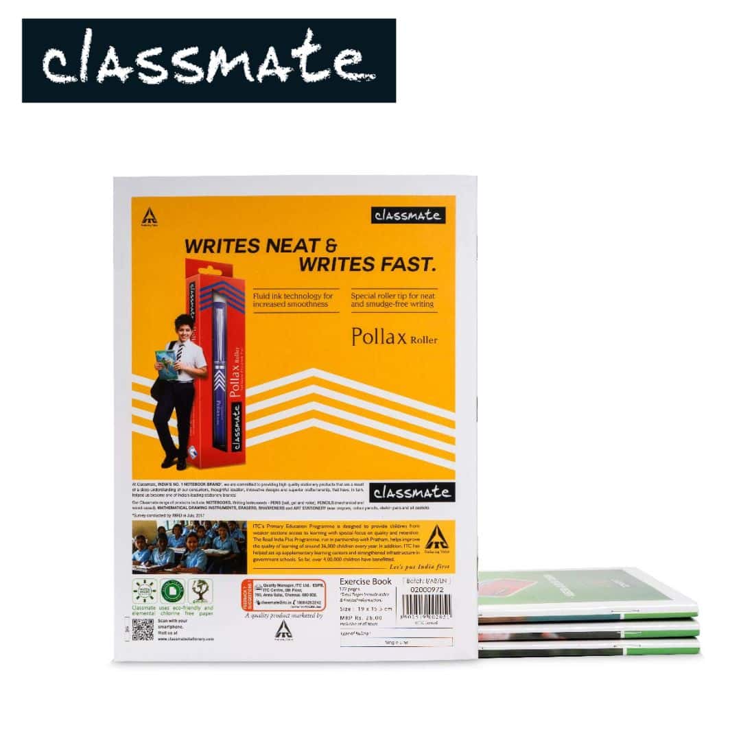 Classmate Soft Bounded Maths Rule Note Book 172Pg (190X155mm) in bulk from India — Ant Mascot