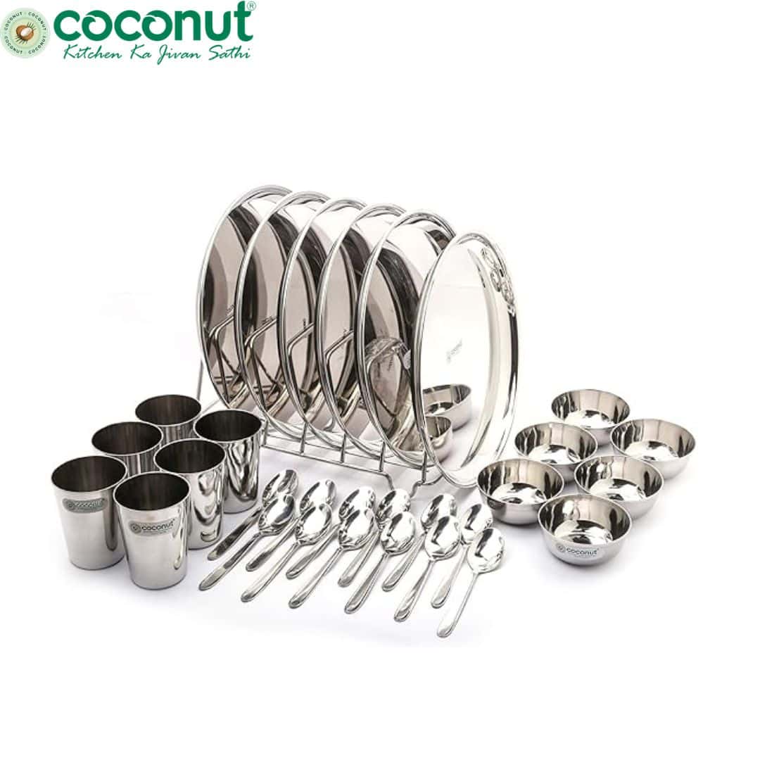 Coconut Family Dinner Set of 30 Pcs|Ideal for Large Gatherings in bulk from India — Ant Mascot