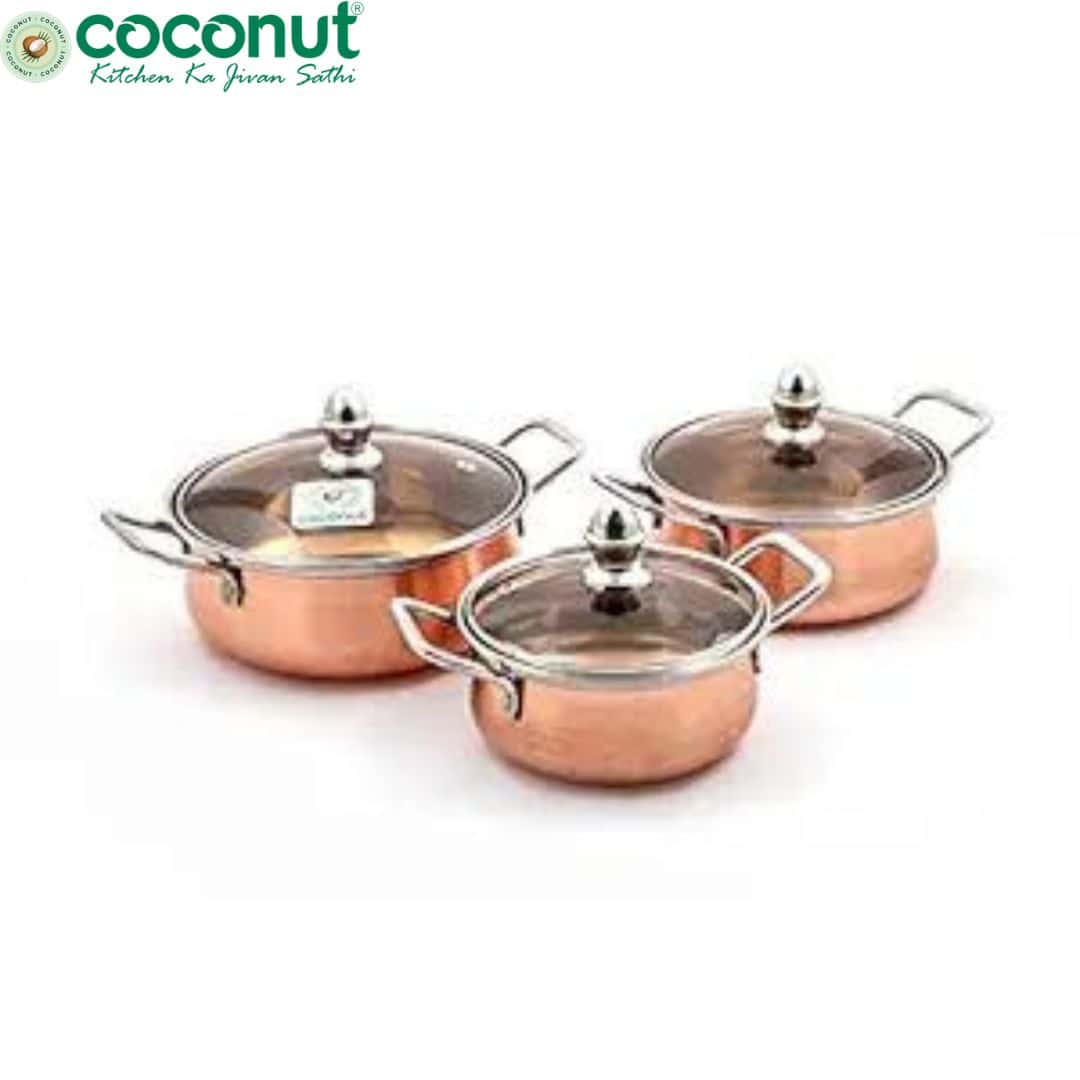Coconut Minar Copper Gift Set (Glass Lid)|Perfect for Gifting in bulk from India — Ant Mascot