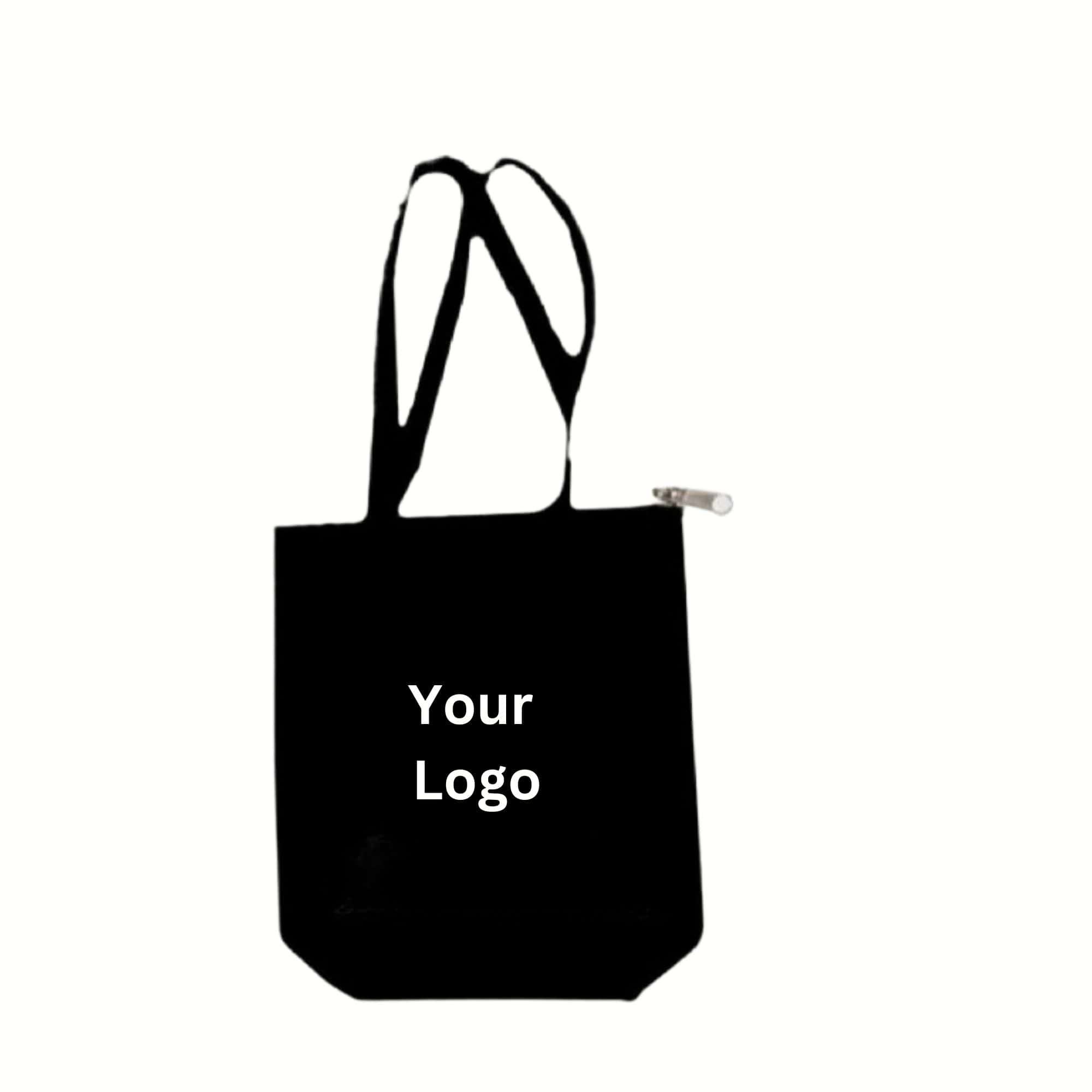 Cotton Tote Bag Black With Zipper in bulk from India — Ant Mascot