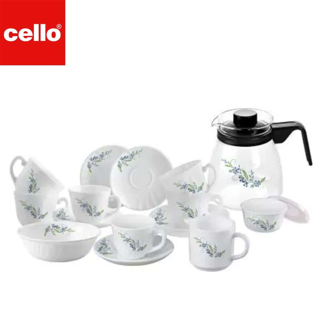 Cello Imp High Tea Set 17 Pc - Blue Creeper in bulk from India — Ant Mascot