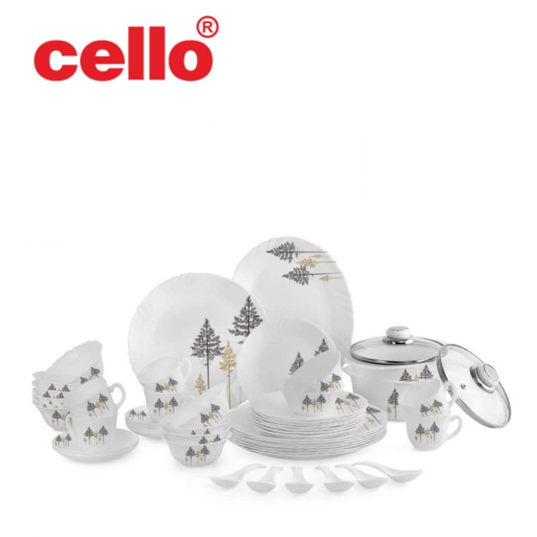 Cello Imperial Ds 45 Pcs Cssrl - Golden Pine: Elegant and Opulent Dinnerware Set in bulk from India — Ant Mascot
