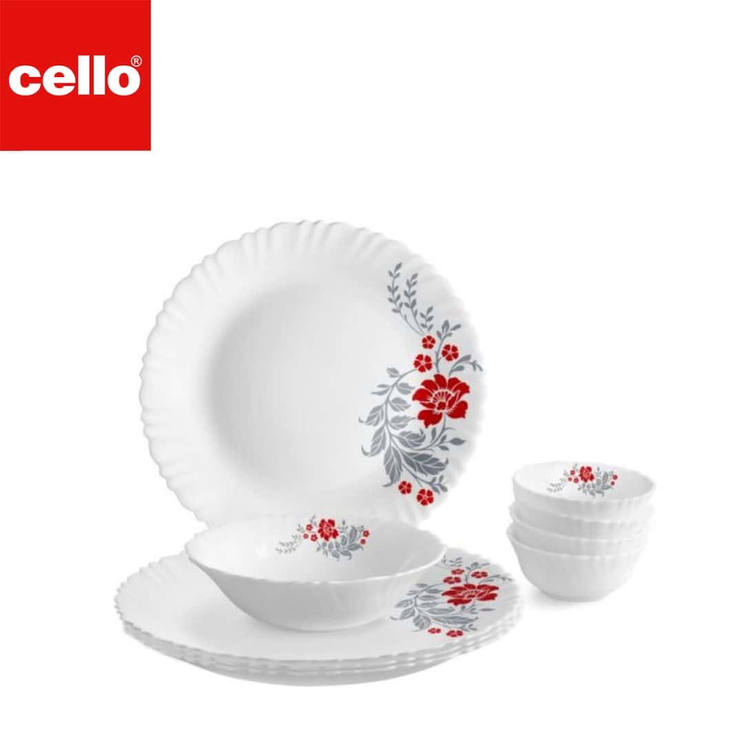 Cello Dazzle Dinner Set 9 Pcs - Scarlett Bliss in bulk from India — Ant Mascot