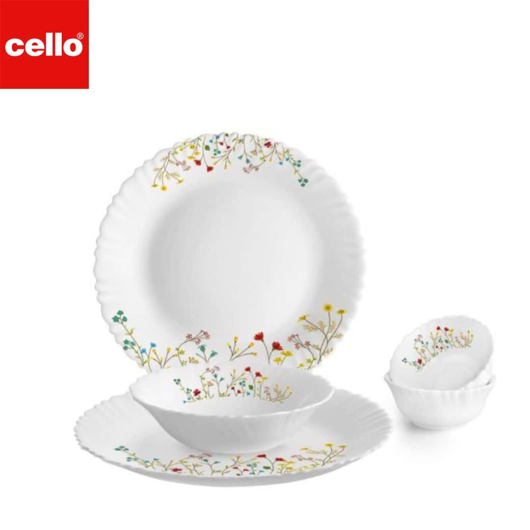 Cello Dazzle Dinner Set 5 Pcs - Hanging Garden in bulk from India — Ant Mascot