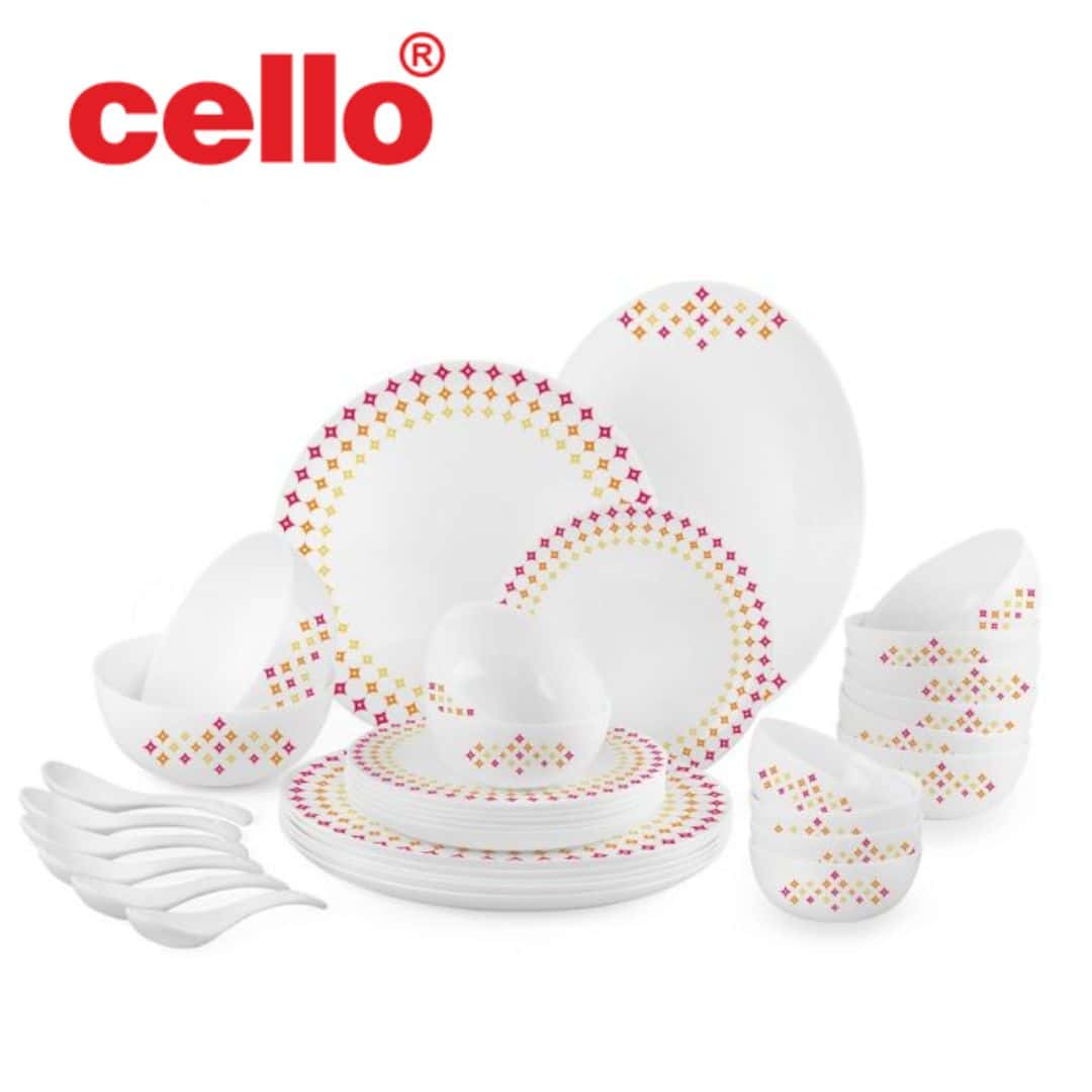 Elegant Touch: Cello Royale Ds 33 Pcs Dinner Set (Sparkling Star) in bulk from India — Ant Mascot