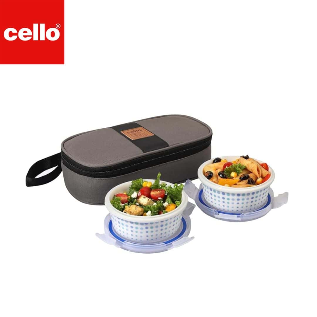 Cello Lunch Box W Jacket 2Pc - Cool Dots in bulk from India — Ant Mascot
