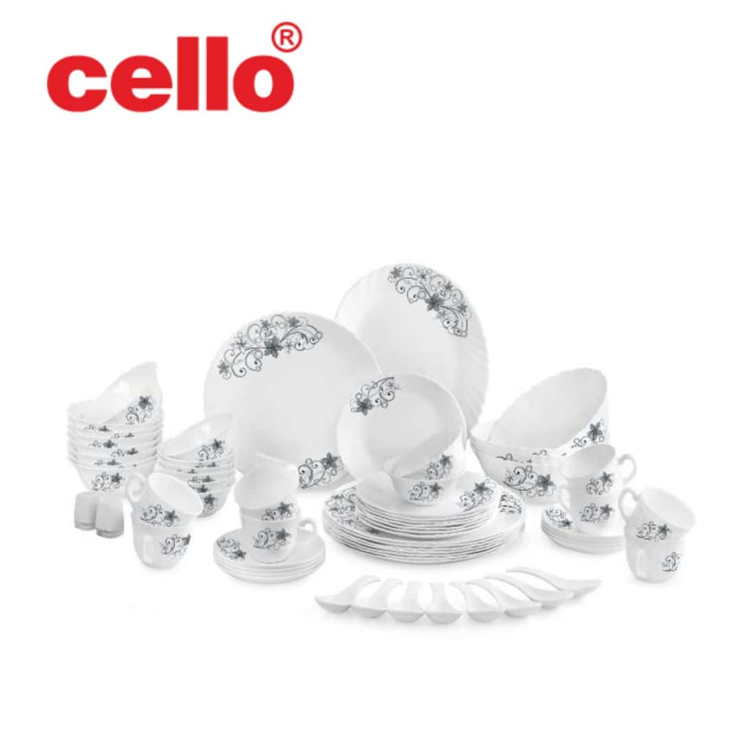 Complete Cello Imperial Ds 65Pc Cssrl - Camber Black Dinnerware Set in bulk from India — Ant Mascot