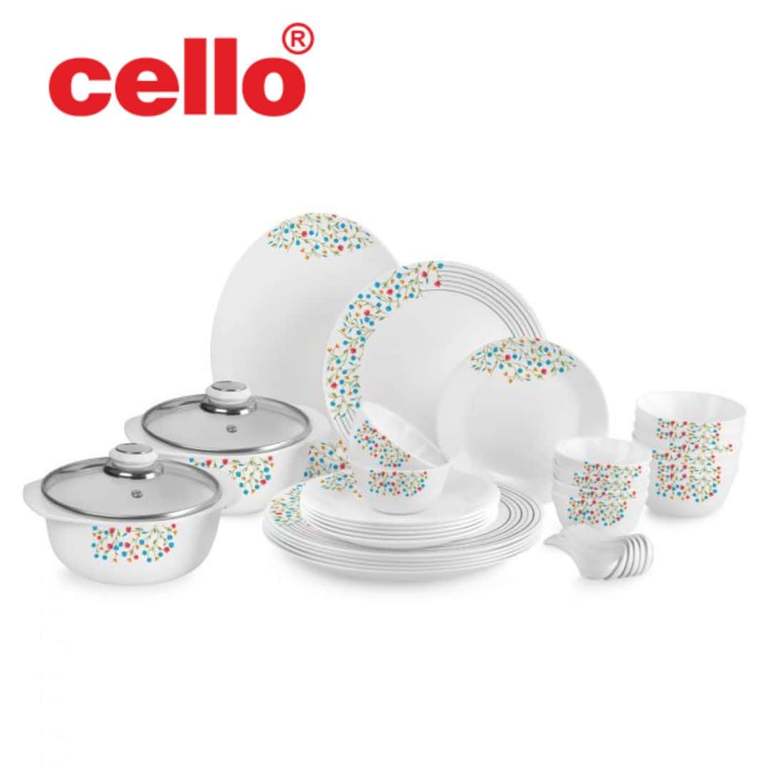 Cello Zarah Ds 35 Pcs Cssrl - Fine Floral: Delicate and Charming Dinnerware Set in bulk from India — Ant Mascot