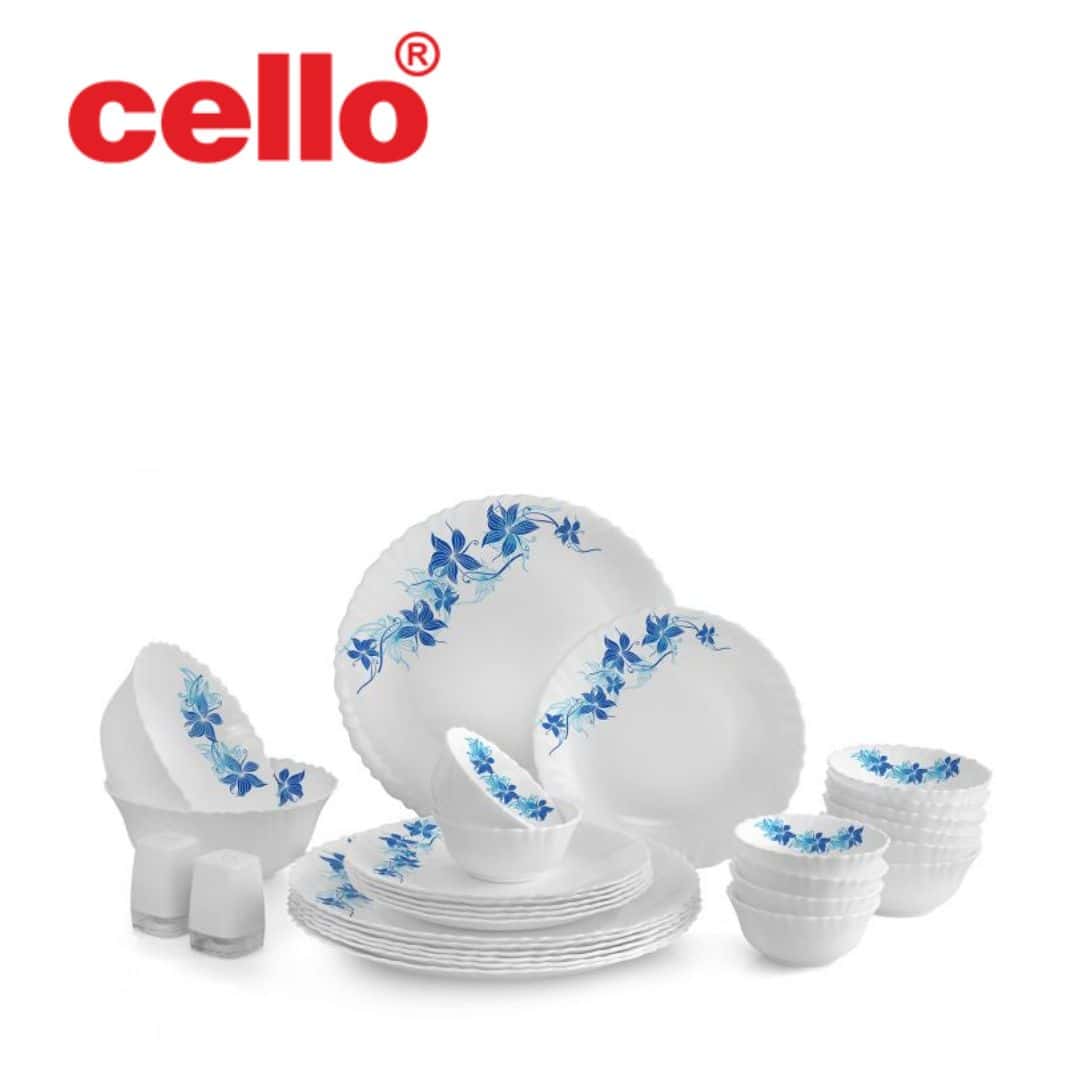 Cello Dazzle Dinner Set 29 Pcs - Blue Swirl in bulk from India — Ant Mascot