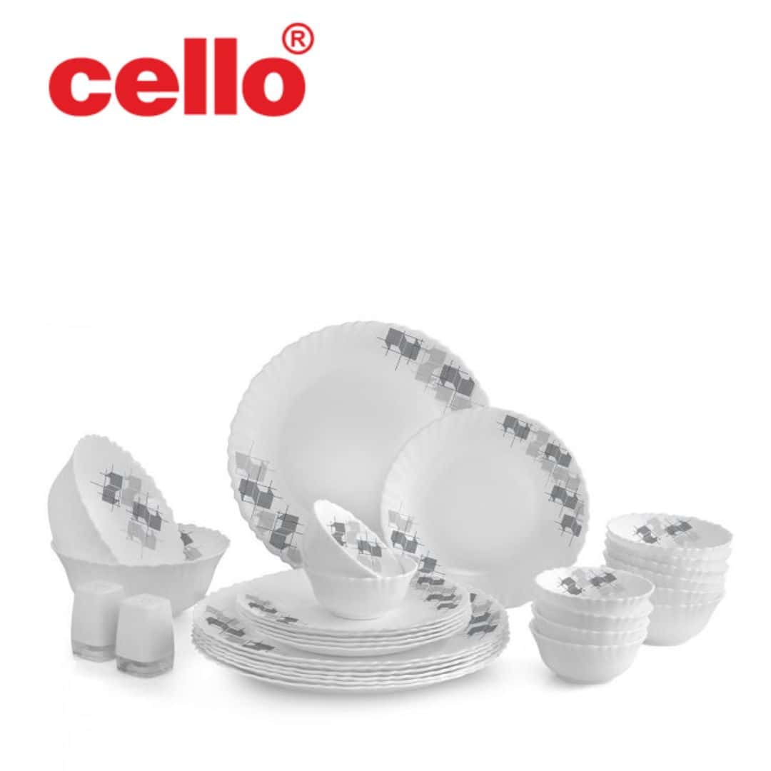 Cello Dazzle Dinner Set 29 Pcs - Linear Glaze in bulk from India — Ant Mascot