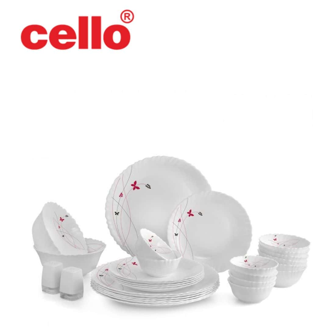 Cello Dazzle Dinner Set 29 Pcs - Lush Fiesta in bulk from India — Ant Mascot