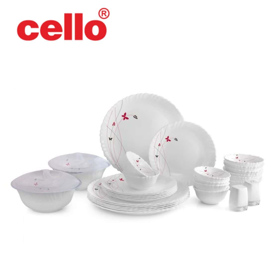 Cello Dazzle Dinner Set 31 Pcs - Lush Fiesta in bulk from India — Ant Mascot