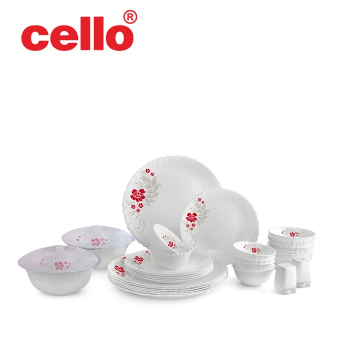Cello Dazzle Dinner Set 31 Pcs - Scarlet Blis in bulk from India — Ant Mascot