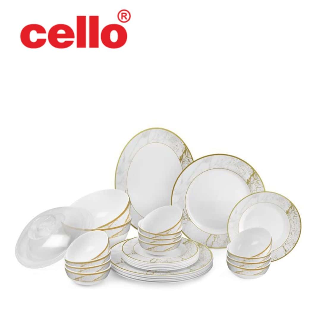 Elegant Simplicity: Cello Ariana 29-Piece Dinner Set (Carrara White) in bulk from India — Ant Mascot